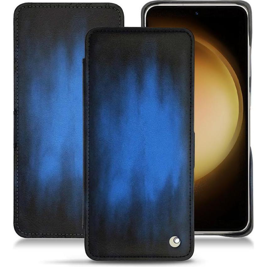 Noreve Lederschutzhülle horizontal (Samsung Galaxy S23+), Smartphone Hülle, Blau