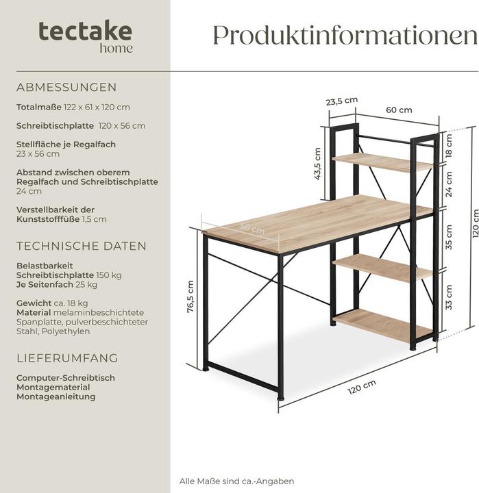 Produktbild tectake Hershey (122 x 61 x 120 cm)