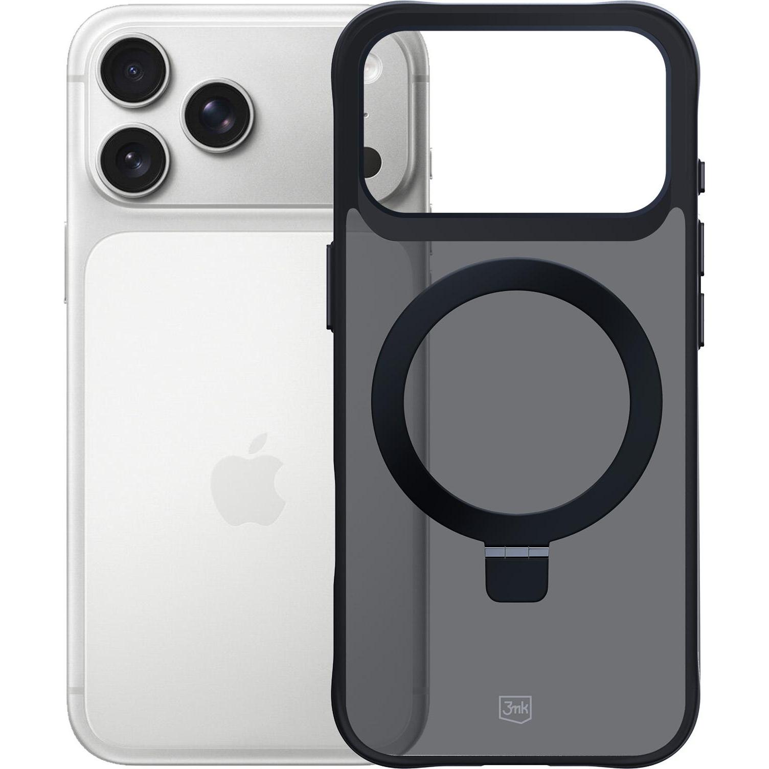 3Mk Nero - Smoke Matt Case Mag&Stand - Iphone 17 Pro - Black (Apple Iphone 17 Pro), Cover Smartphone,