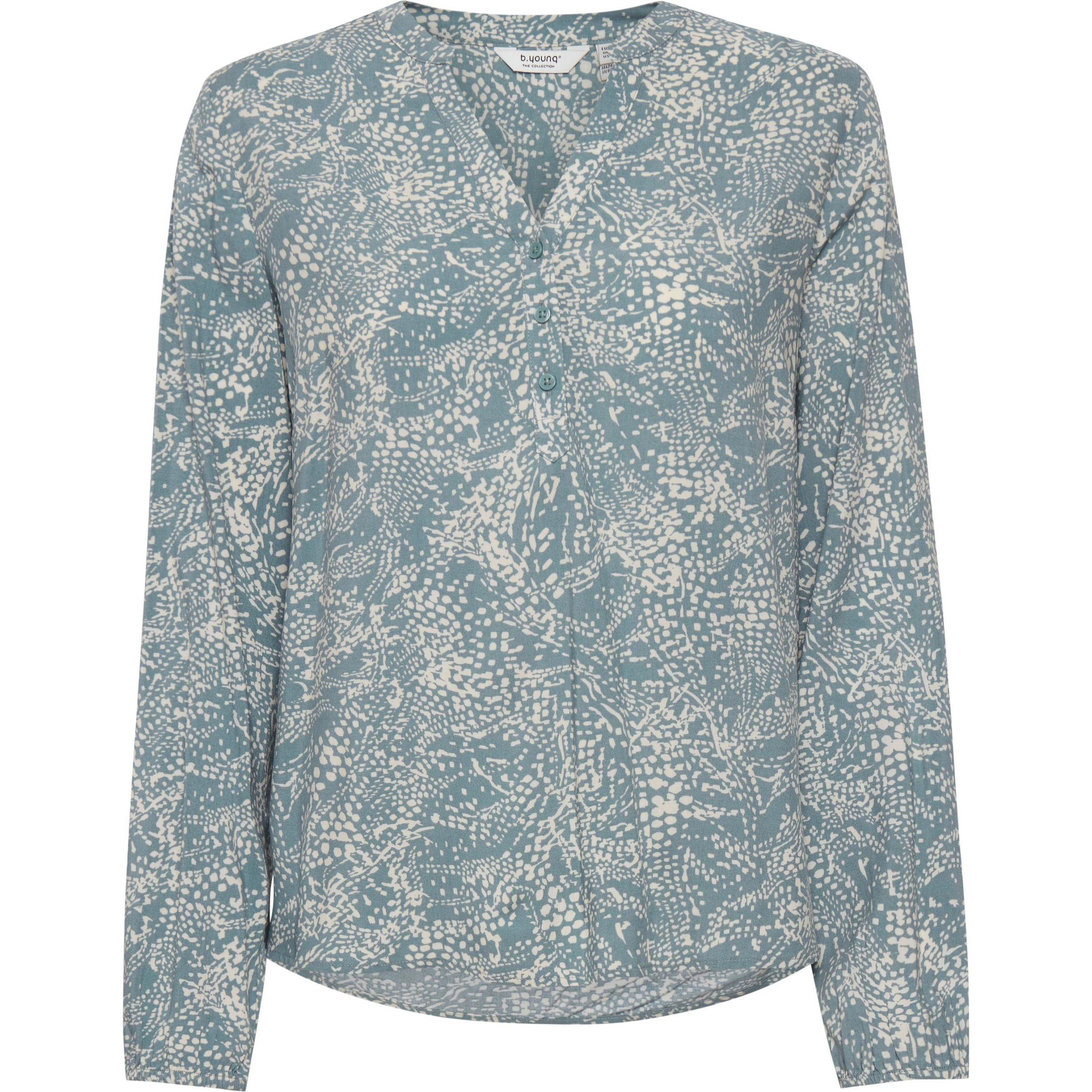 B.young, Damen, Bluse, BYMMJOELLA VNECK SHIRT 2 20811208, Blau, (42)