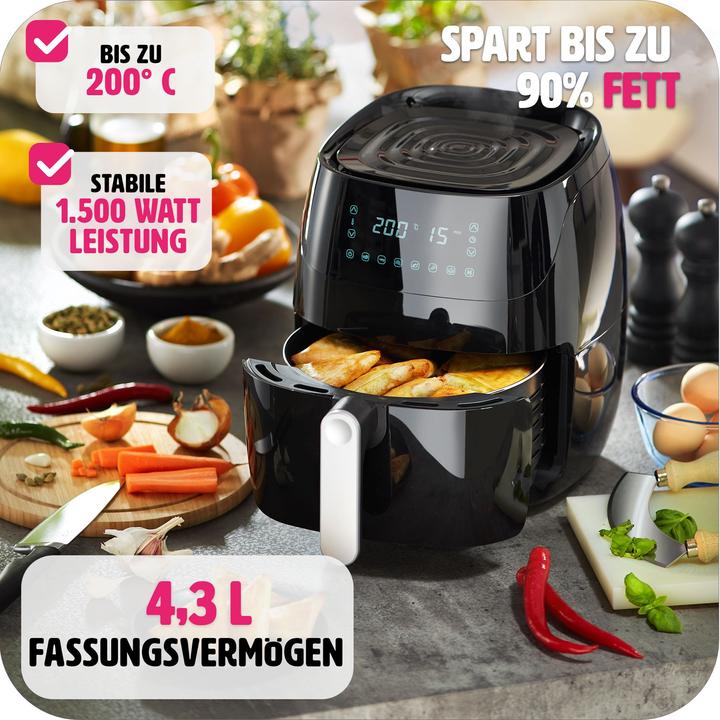 Actual product image tectake Air fryer Yaiza - 4.3 l capacity - Recipes booklet included