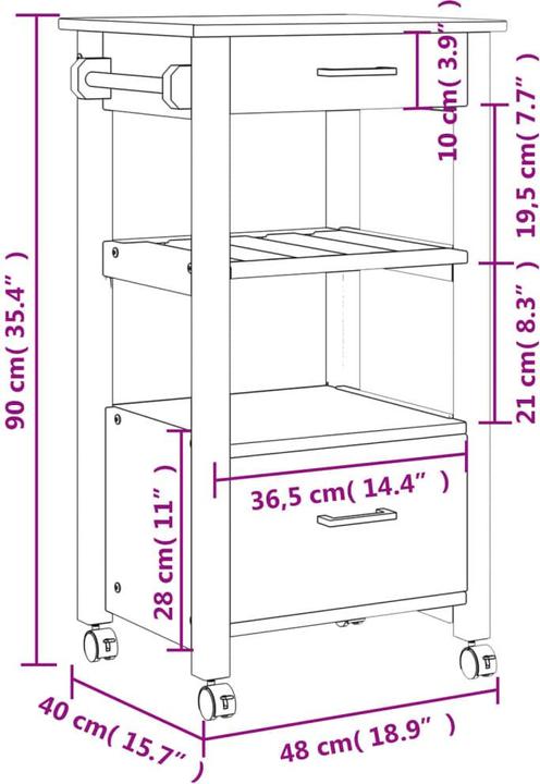 Actual product image vidaXL Küchenwagen
