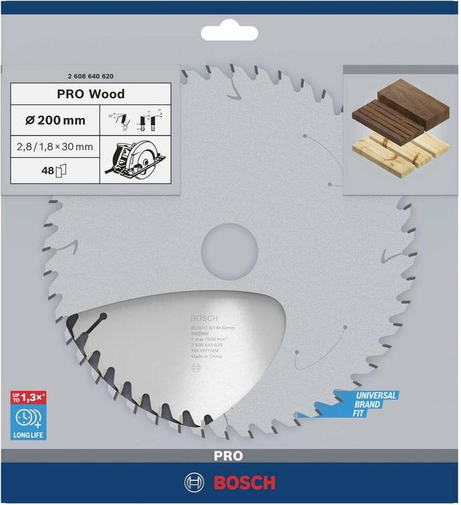 Immagine prodotto Bosch Professional Zubehör Lama circolare per legno PRO, 200 x 2,8 x 30 mm