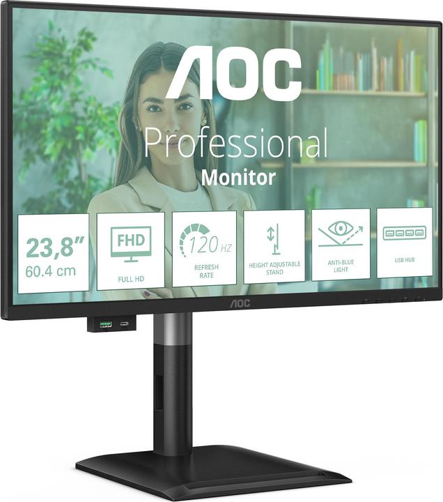 Immagine prodotto AOC 24P4U - 24 Zoll Full HD Monitor, höh (1920 x 1080 pixel, 23.80")