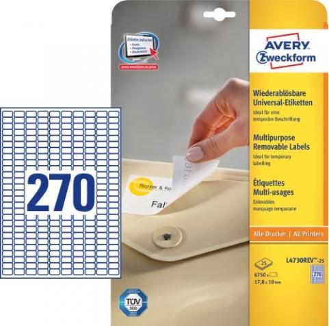 Produktbild Avery Universal-Etiketten, ablösbar