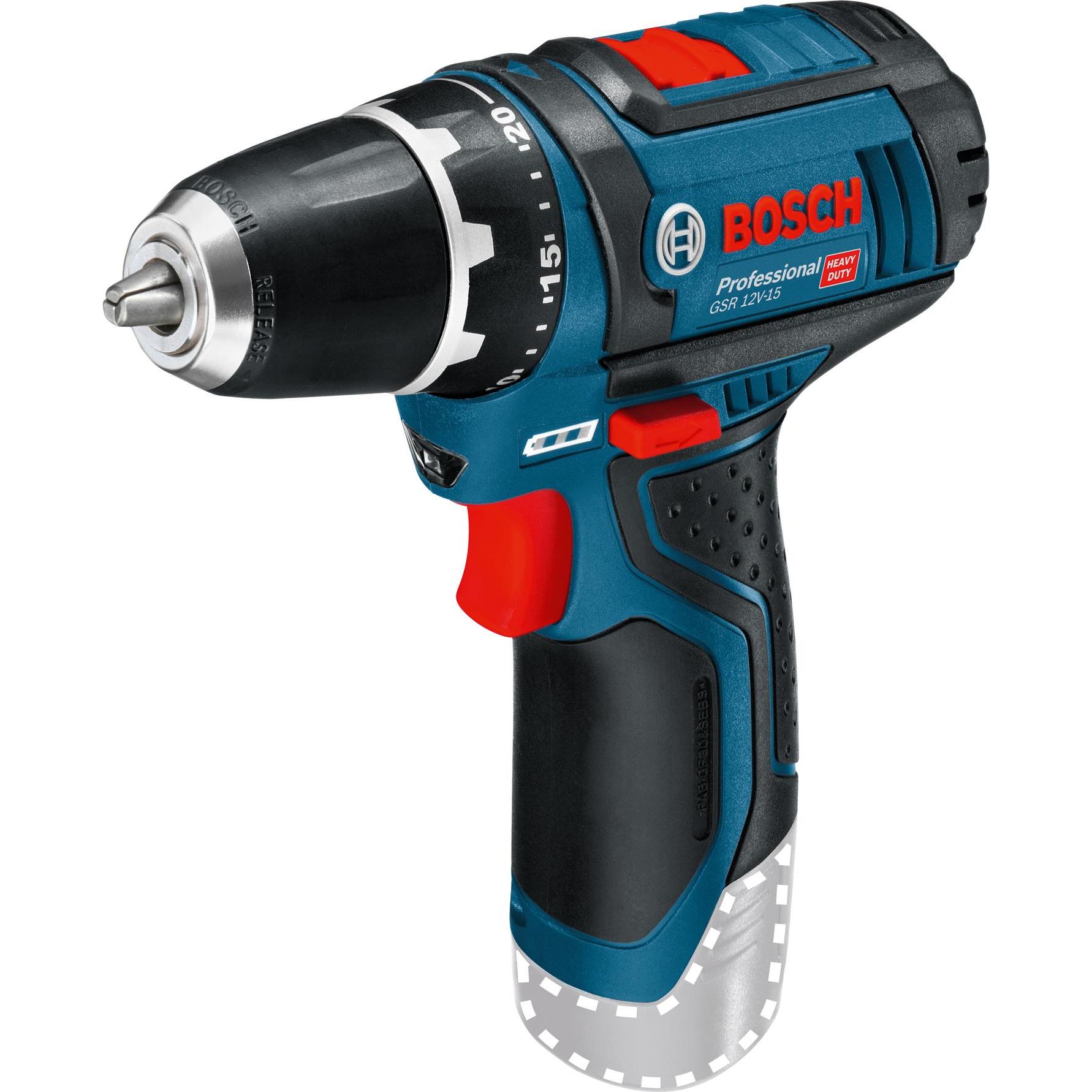 Thumbnail - Bosch Professional, Bohrmaschine + Akkuschrauber, GSR 12V-15 (Akkubetrieb)