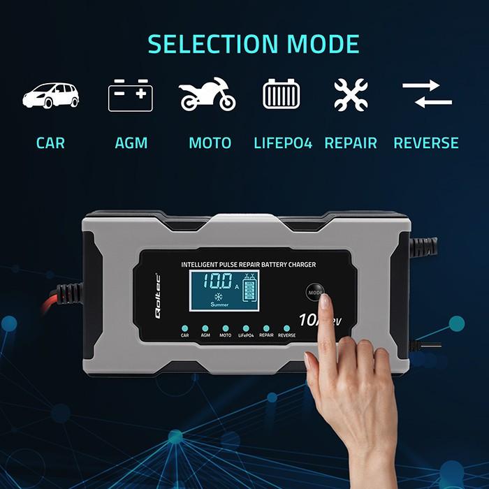 Produktbild Qoltec Mikroprozessor-Ladegerät 12V 10A (12V, 10 A)