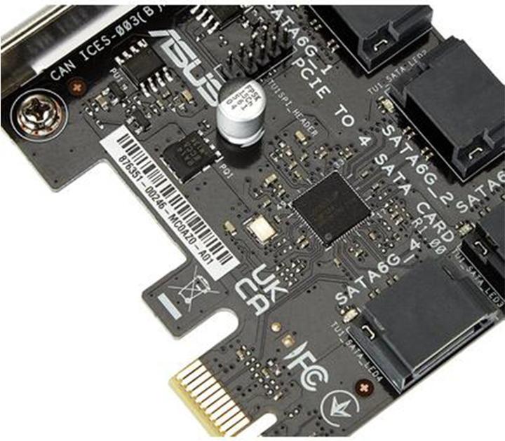 Actual product image ASUS PCIE To 4 SATA CARD-SI