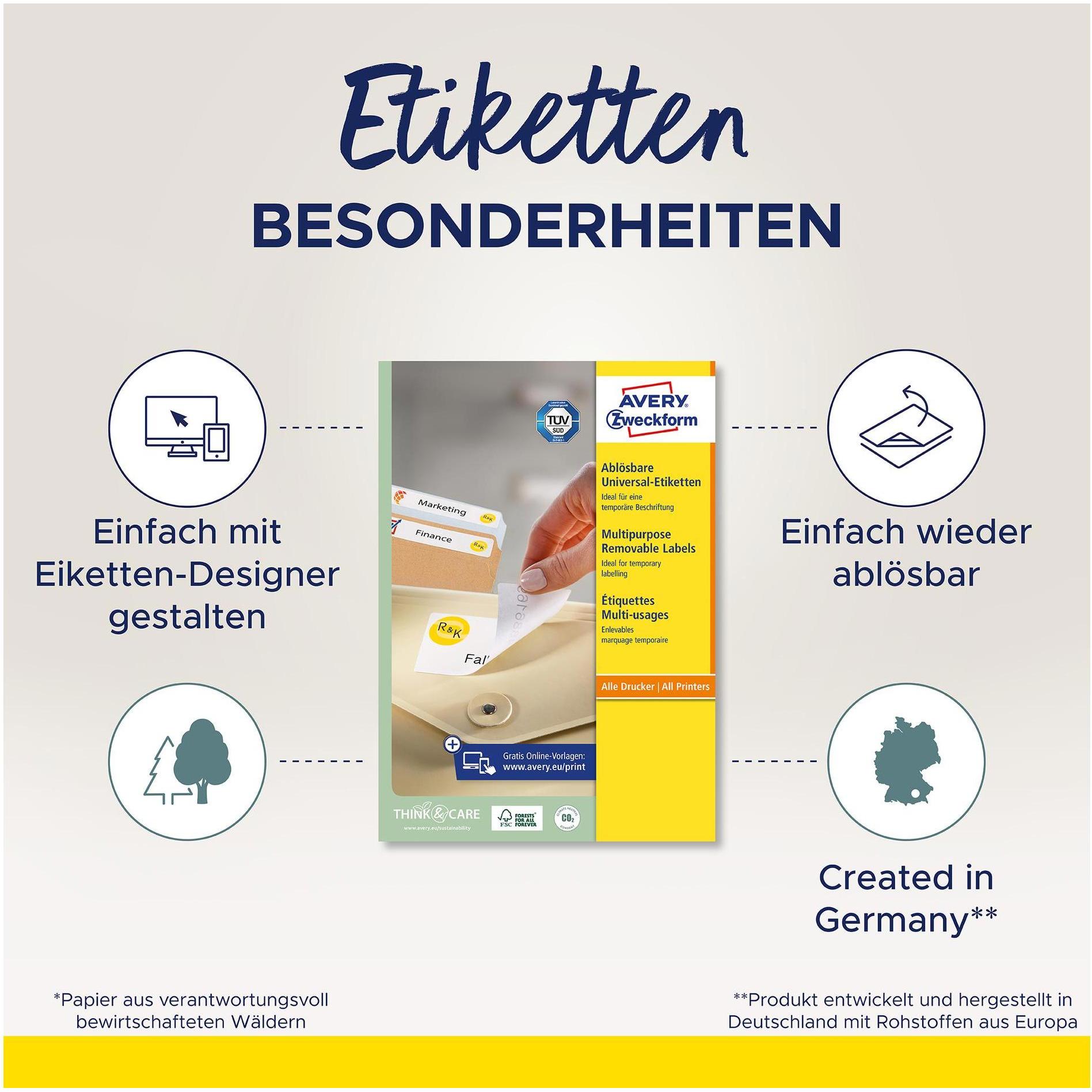Thumbnail - Avery, Etiketten, Universal-Etiketten L4736REV-100 45.7 x 21.2 mm