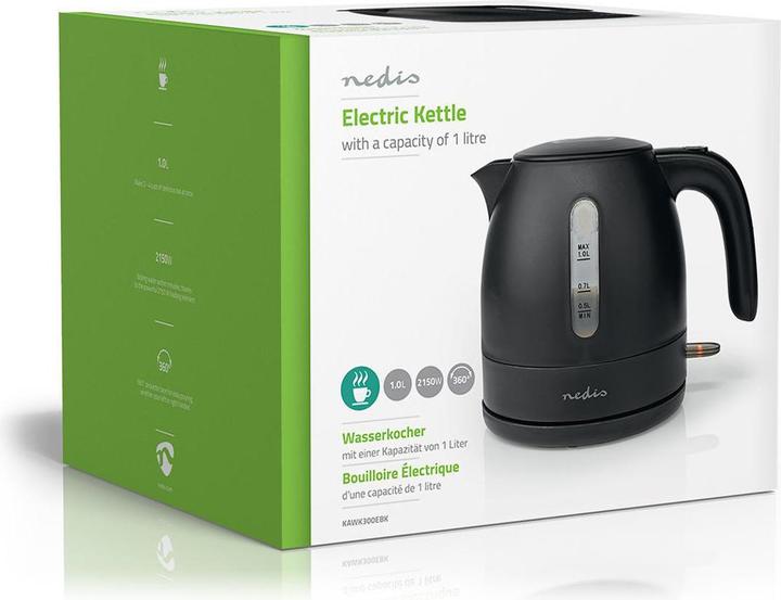 Produktbild Nedis Wasserkocher - 360°-Drehsockel - Boil-dry protection - Wasserstandsanzeige - Sicherheitsdeck (1 l)
