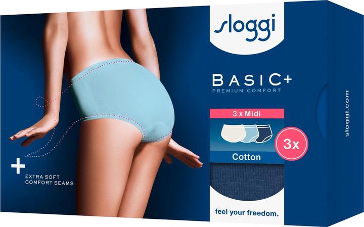 Immagine prodotto Sloggi Unterhose BASIC+ MIDI Damen-Slip 3er Pack (36, confezione da 3)
