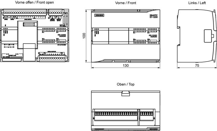 Image du produit Siemens CPU à sécurité intégrée SIMATIC S7, 14 DI, 2 AI, 2 AO