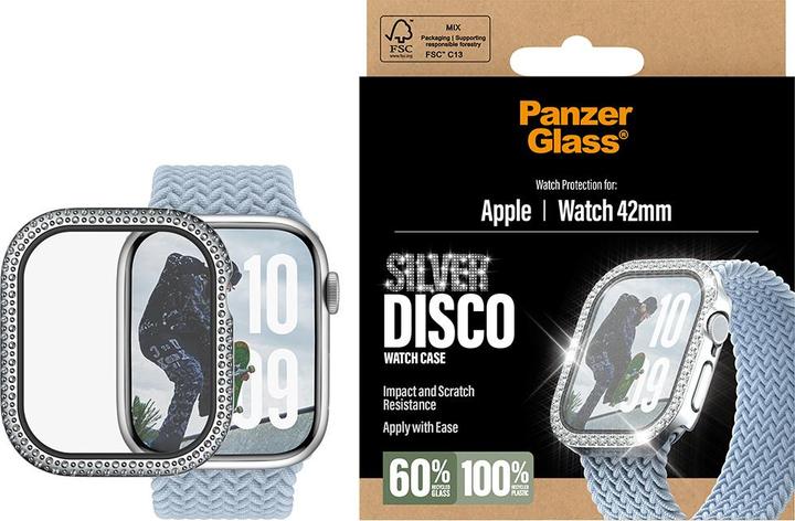 Actual product image PanzerGlass Screen Protector Fullbody Disco Silver Apple Watch 2025 42mm