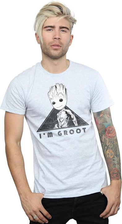 Actual product image Mens Guardians Of The Galaxy Vol. 2 Groot Mono Triangle T-Shirt (XL)