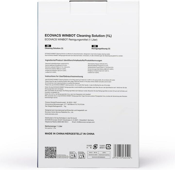 Produktbild Ecovacs WINBOT Reinigungslösung 4l