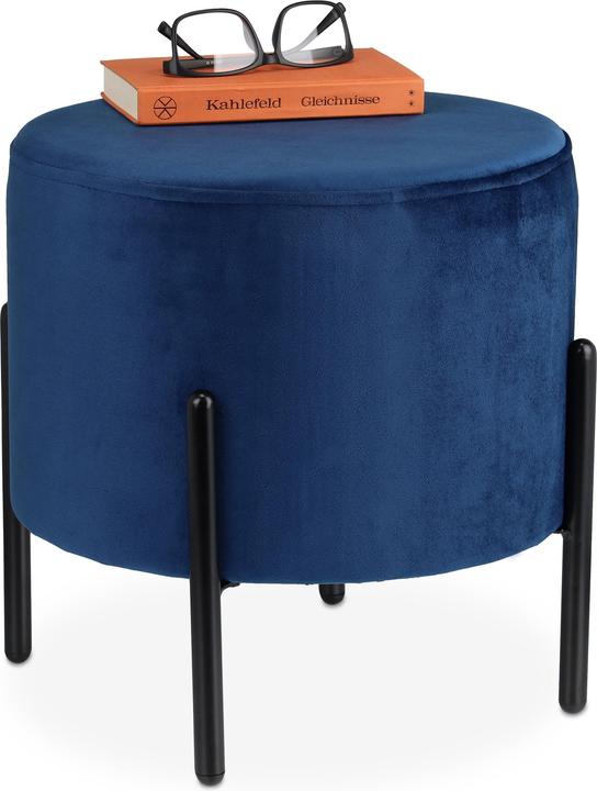 Image du produit Relaxdays Pouf coiffeuse, pieds en bois