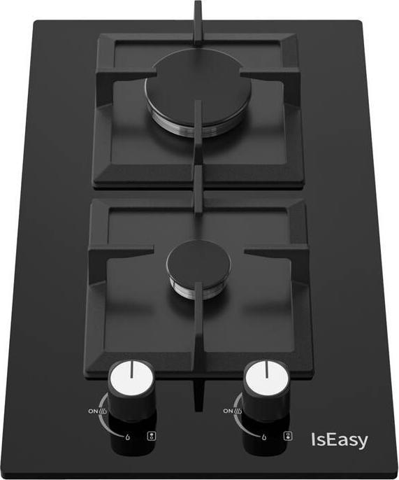 Actual product image IsEasy MGBG-312S2C dual-zone glass gas stove (square)