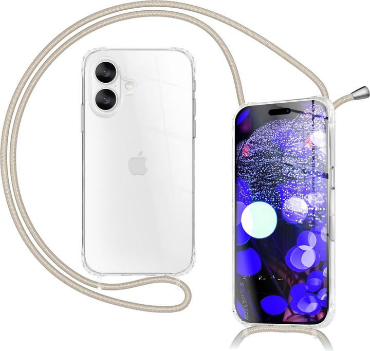 Nalia Cover "Hangit" - Klare Hülle mit Band zum Umhängen, 160cm Handy Kette - Wearable Phone Case