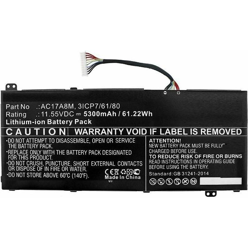 CoreParts Laptop Battery for Acer (5300 mAh), Notebook Akku, Schwarz