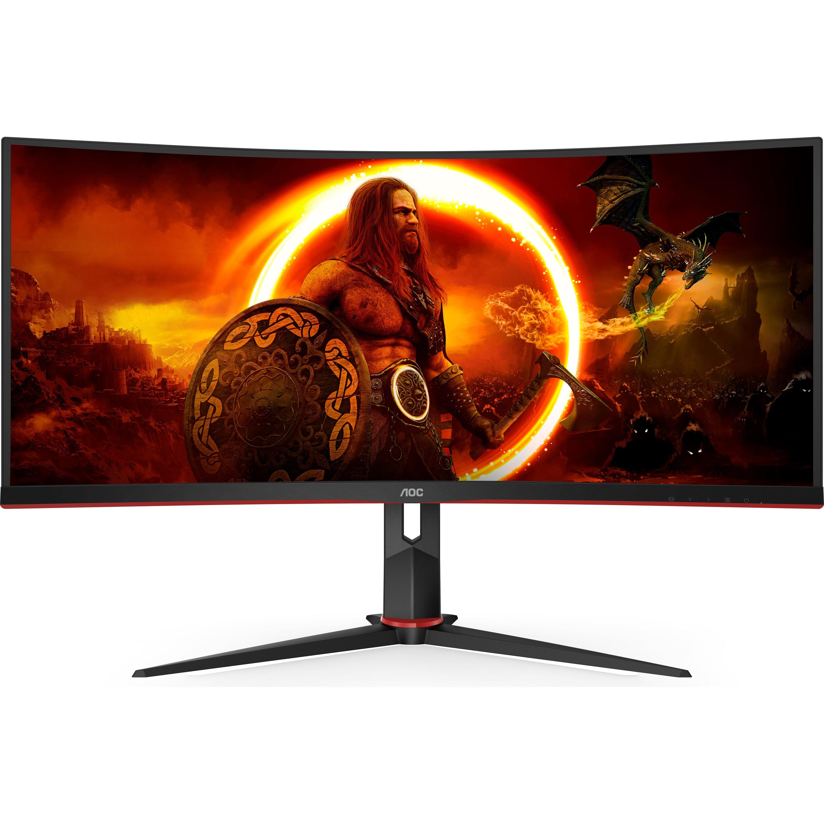 AOC CU34G2XP/BK (3440 x 1440 Pixel, 34"), Monitor, Rot, Schwarz