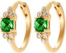 Produktbild Lara Vergoldete Creolen – Zirkonia – Synthetischer Smaragd