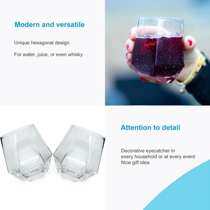 Produktbild Intirilife Wasserglas im Hexagon Design (0.24 l, 2x)
