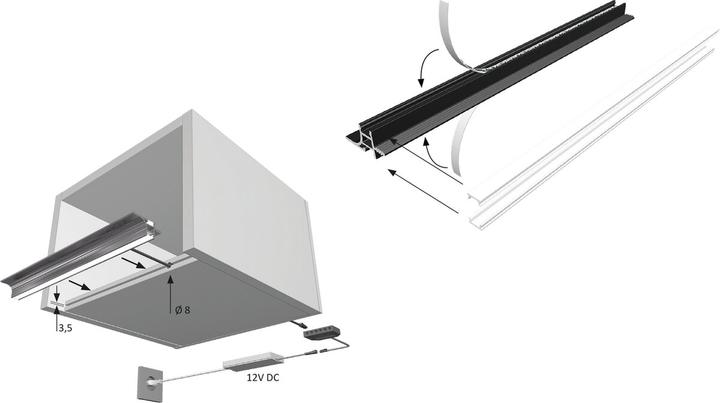 Produktbild Halemeier LED Einbauprofile HandleLine mit Lichtblende