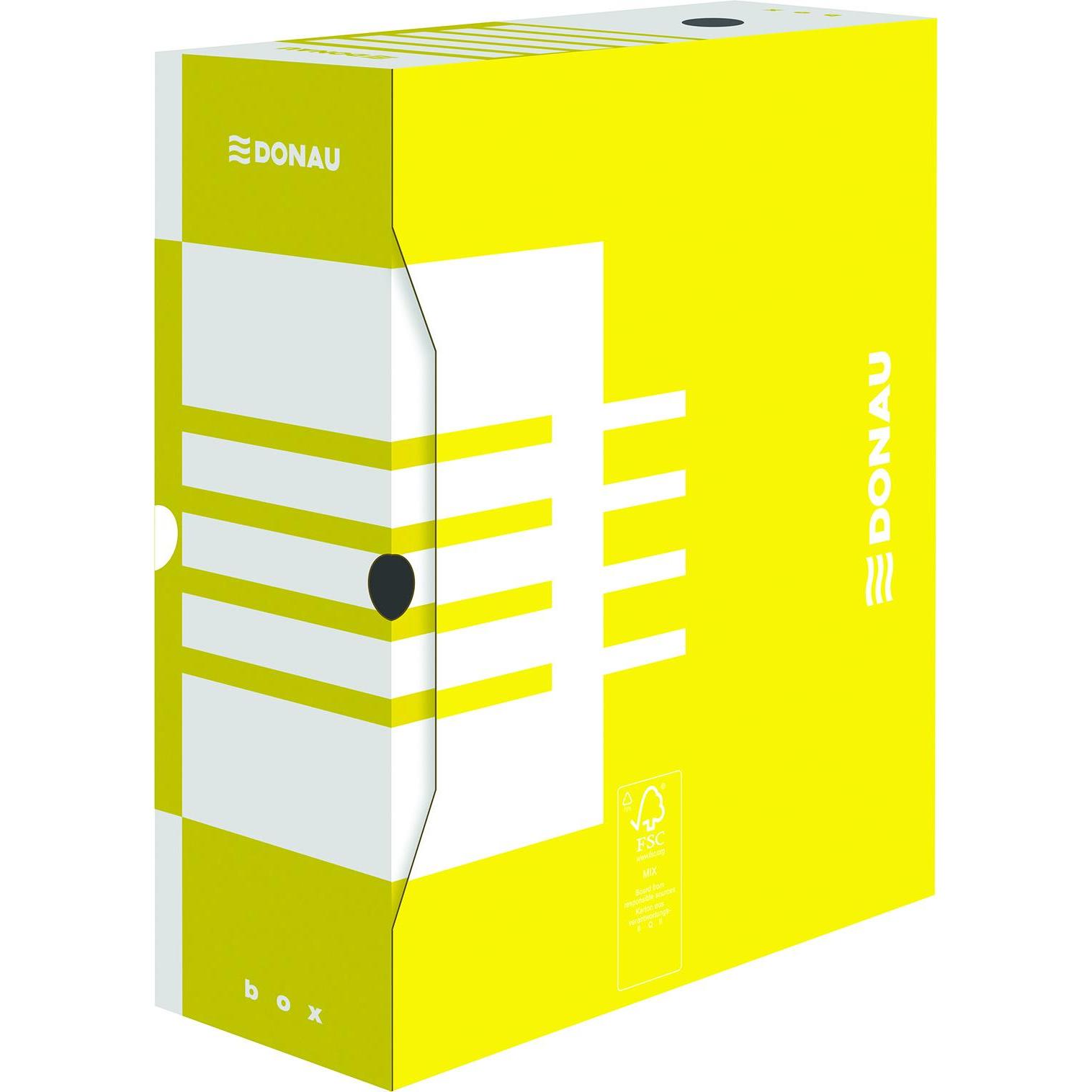 Donau, Archiviazione di documenti, Scatola d'archivio, cartone, a4/120mm, giallo