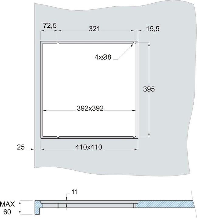 Produktbild oneQ Einbaurahmen, silber
