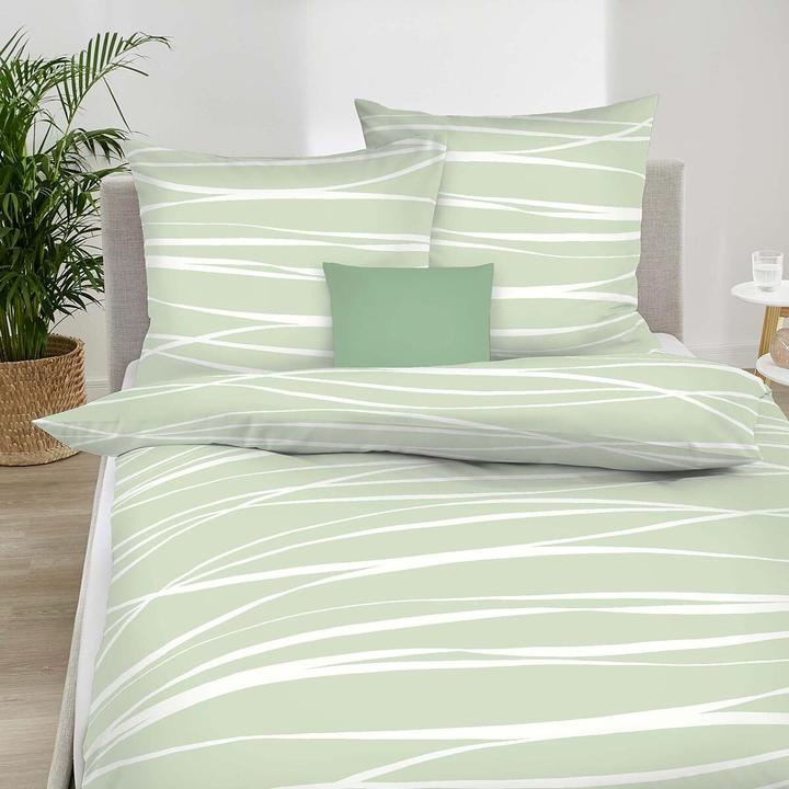 Produktbild Traumschlaf Mako-Satin Bettwäsche Motion Colours jade (155x220 cm + 80x80 cm)