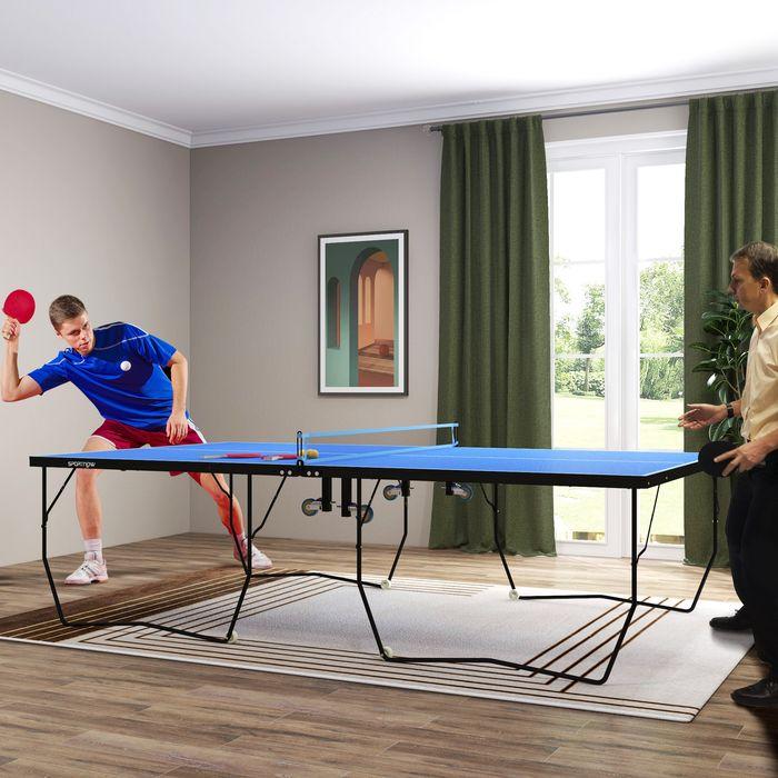 Image du produit Swisshandel24 Tischtennisplatte, Klappbar Tischtennistsich mit Netz, Rollen, Blau