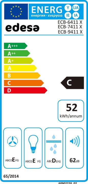 Energie-Label ECB-6411 X (Wandhaube)