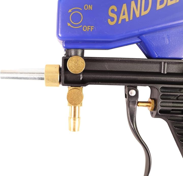 Actual product image Weldinger Druckluft-Sandstrahlpistole mit Tank und Schlauch