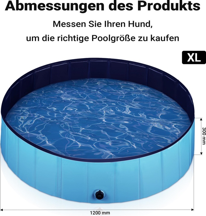 Image du produit Wiltec Fudajo piscine pour chien 120x30cm piscine pour chien pataugeoire pour chien baignoire pour chien (Piscine pour chiens)