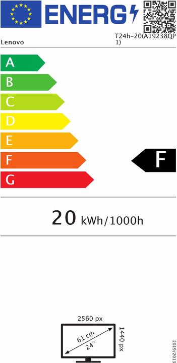 Energy Label Lenovo ThinkVision T24h-20 (2560 x 1440 pixels, 23.80")