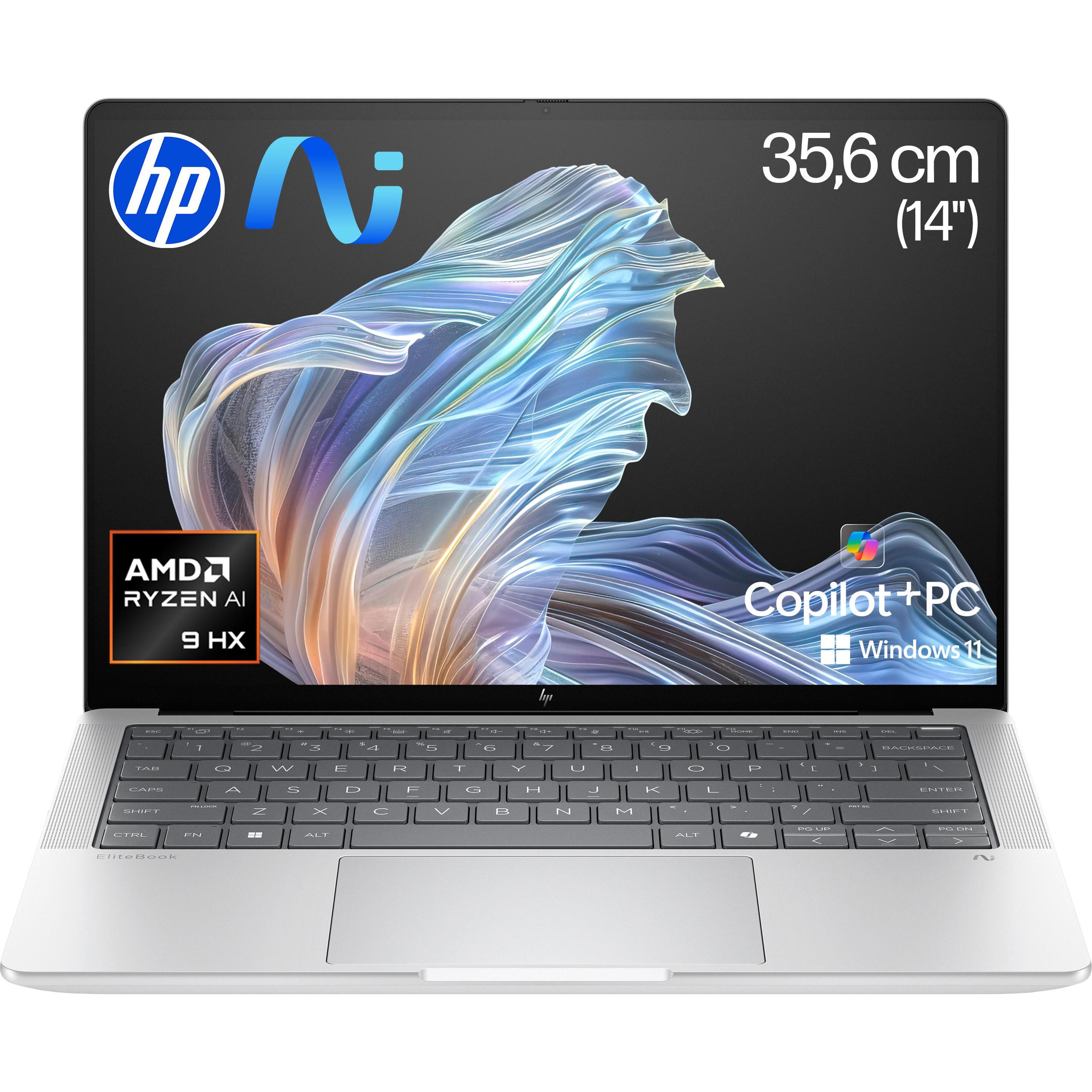 HP EliteBook X G1a (14", 2000 GB, 64 GB, DE, AMD Ryzen AI 9 HX PRO 375), Notebook, Silber