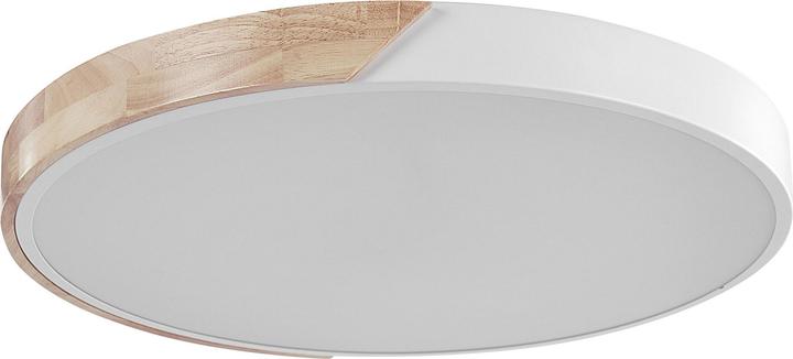 Produktbild Beliani Deckenleuchte LED weiss / heller Holzfarbton rund PATTANI (1400 lm)