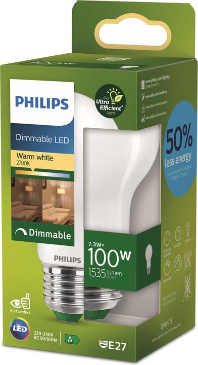 Actual product image Philips Ultra Efficient (E27, 7.30 W, 1535 lm, 1 x, A)