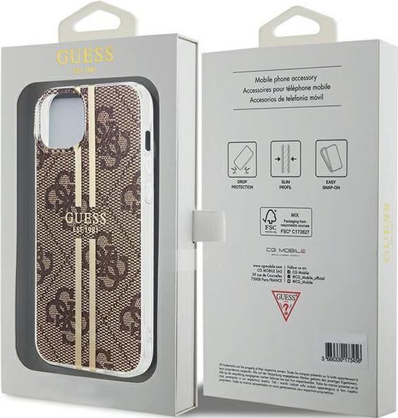 Produktbild Guess GUHCP15MH4PSEGW iPhone 15 Plus / 14 Plus 6.7" brązowy/brown hardcase IML 4G Gold Stripe (Apple iPhone 15 Plus)