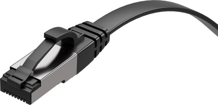 Actual product image S-Conn Flexline patch cable flat U/FTP Cat.8.1 highly flexible black 3.0m (U/FTP, CAT8.1, 3 m)