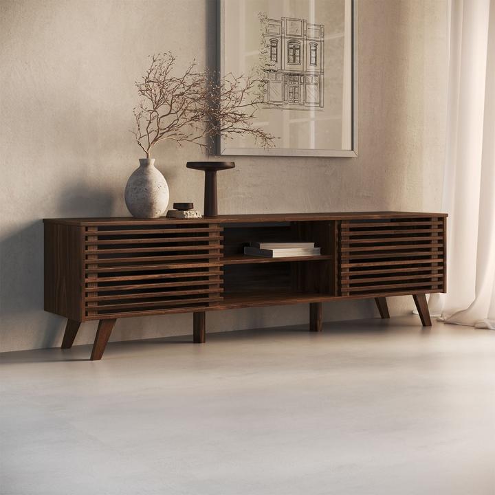 Produktbild IDIMEX Lowboard RIAN für 75" TV – Kastanie Finish (175 x 38 x 50 cm)