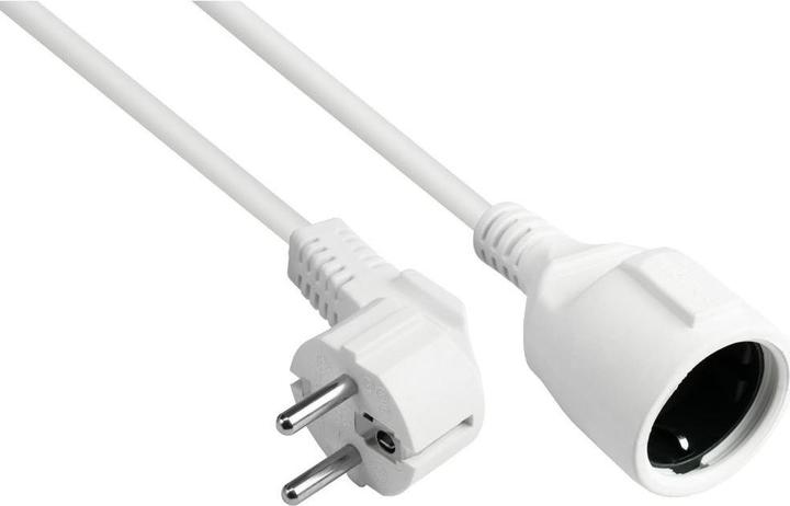 Produktbild Varia Verlängerung Schutzkontakt-Stecker Typ E+F (gewinkelt) an Buchse Typ F, weiss, 1,50 mm², 10 m (10 m, CEE 7/3)