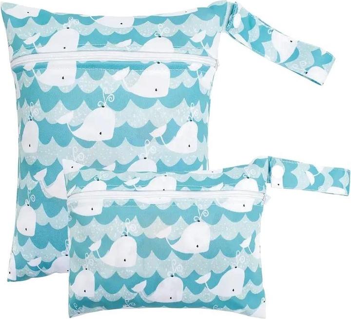 ASMI 2 Stück Wetbag Windeltasche Set 25x20cm + 18x15cm