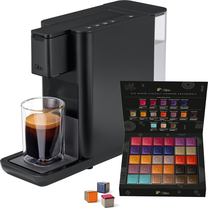 Produktbild Tchibo Qbo ICONIC Kapselmaschine inkl. 30 Kapseln, Dark Chrome