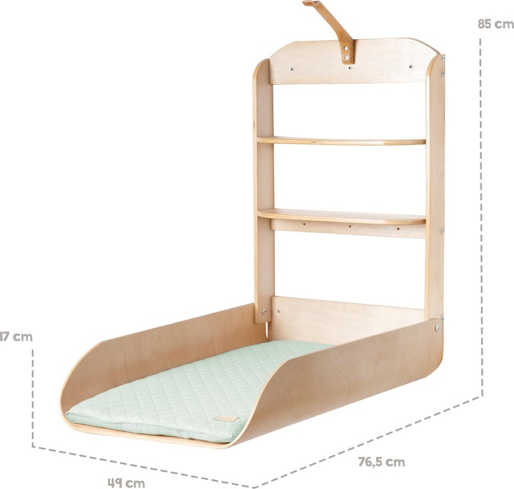 Image du produit Roba Étagère à langer murale avec matelas à langer