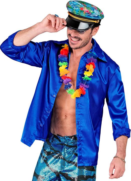 Produktbild Widmann BLAUES 70s DISCO HEMD aus Satin, M (M)