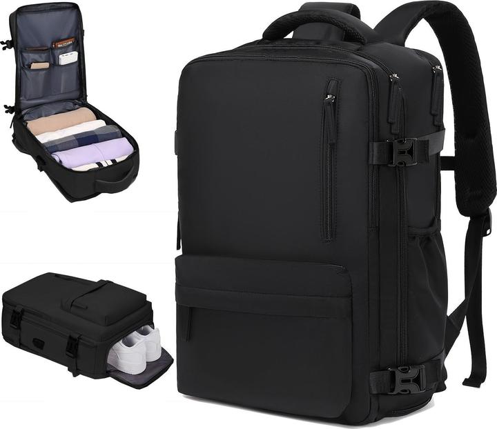 Image du produit Only-Bags.Store Sac à dos de voyage grande capacité avec compartiment à chaussures, Dacron étanche pour ordinateur