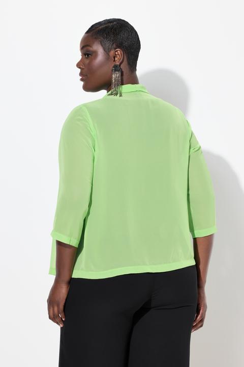 Produktbild Ulla Popken Chiffonjacke, Oversized, Schalkragen, 3/4-Arm (50, 52)