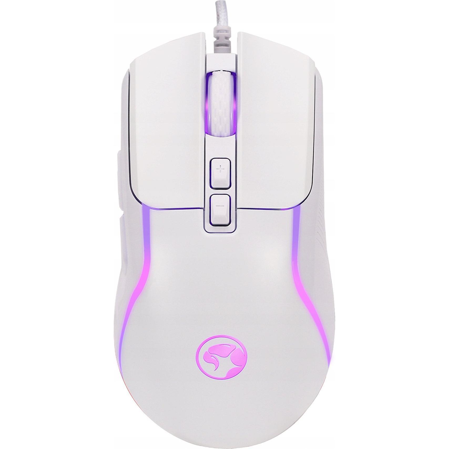 Marvo Scorpion M292 WH CAPO wired Gaming Mouse 7 colors lighting 8000 DPI - White (Kabelgebunden), Maus, Weiss