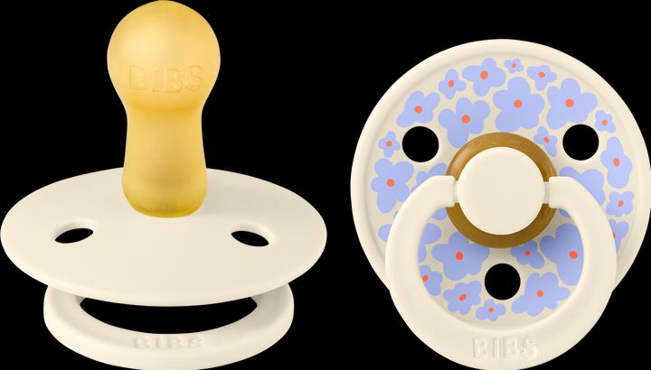 Bibs Studio Nuggi Colour 2 PACK Latex Round 6-12m Jasmine Ivory Mix (2 x, 6 - 12 Monate)